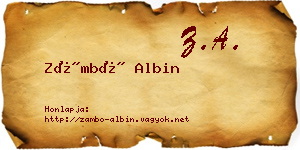 Zámbó Albin névjegykártya