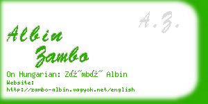 albin zambo business card